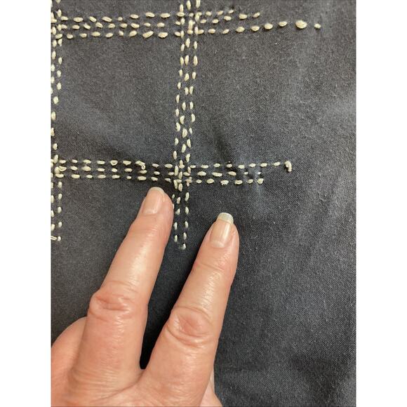 Burning Torch Silk Blend Cardigan Womens M Faded Black Cascade Front Embroidered - Picture 12 of 12